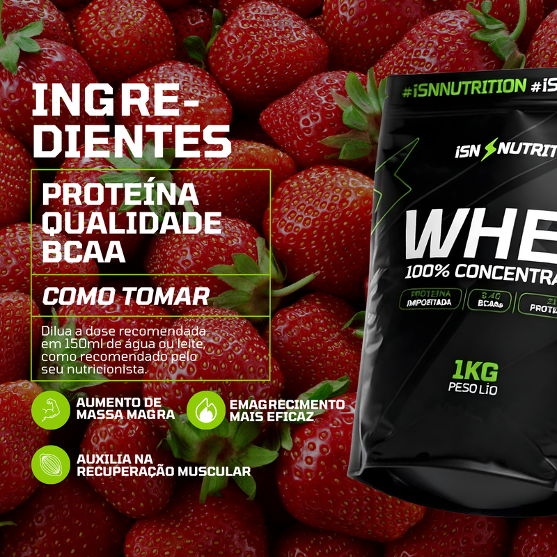 ­­iSN WHEY 100% CONCENTRADO - Morango
